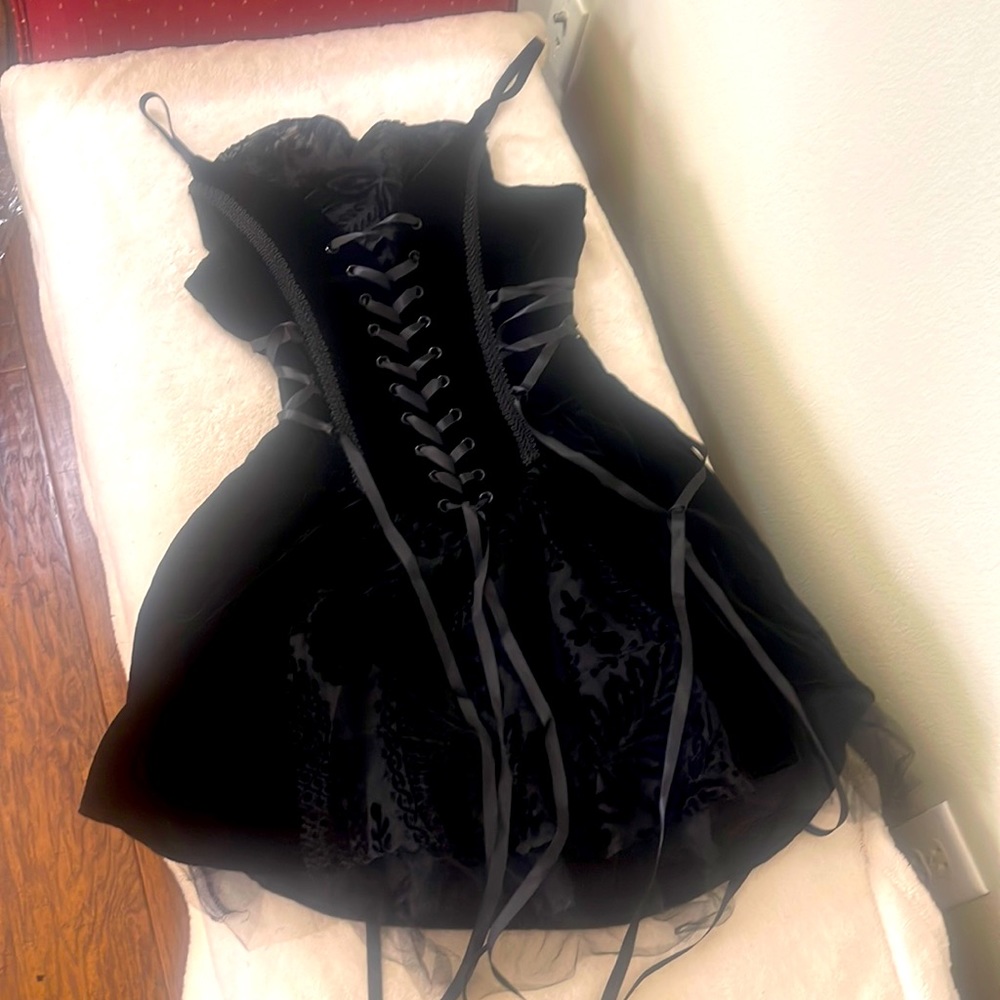 NWOT LIP SERVICE black velvet short dress